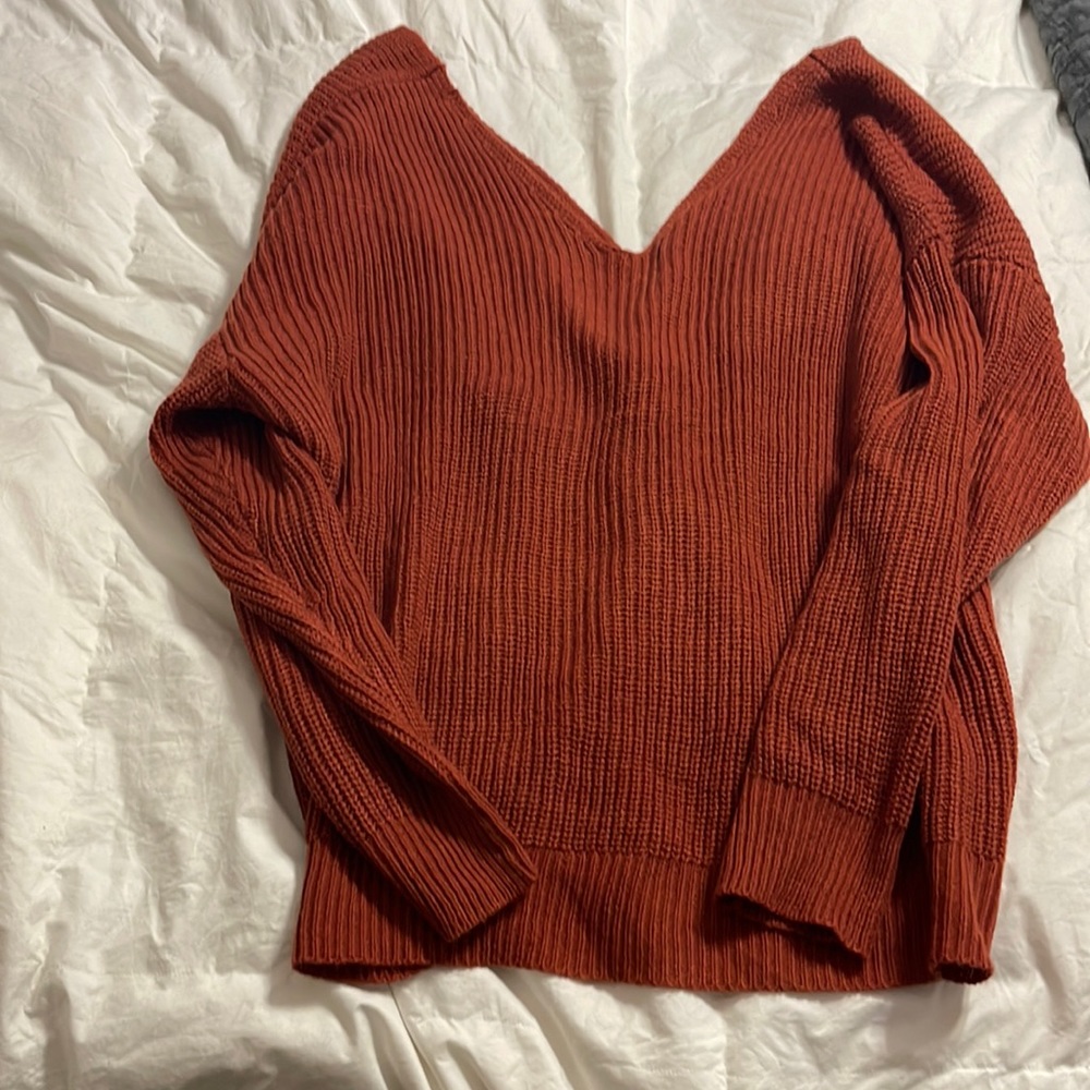 Plus size off the shoulder open back sweater